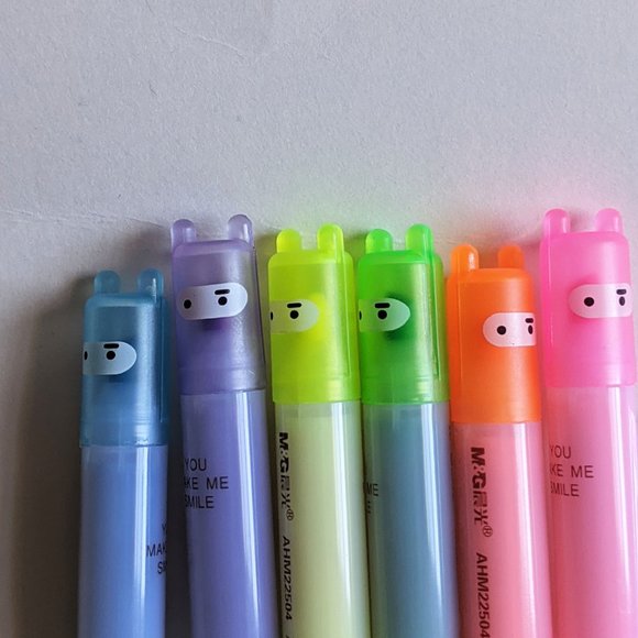 6pc Mini Ninja Bunny Alpaca Llama Highlighters Pens Small Cute Kawaii Stationery - Picture 2 of 3